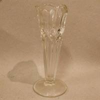 Gammel glas vase, presset klart glas, vintage
